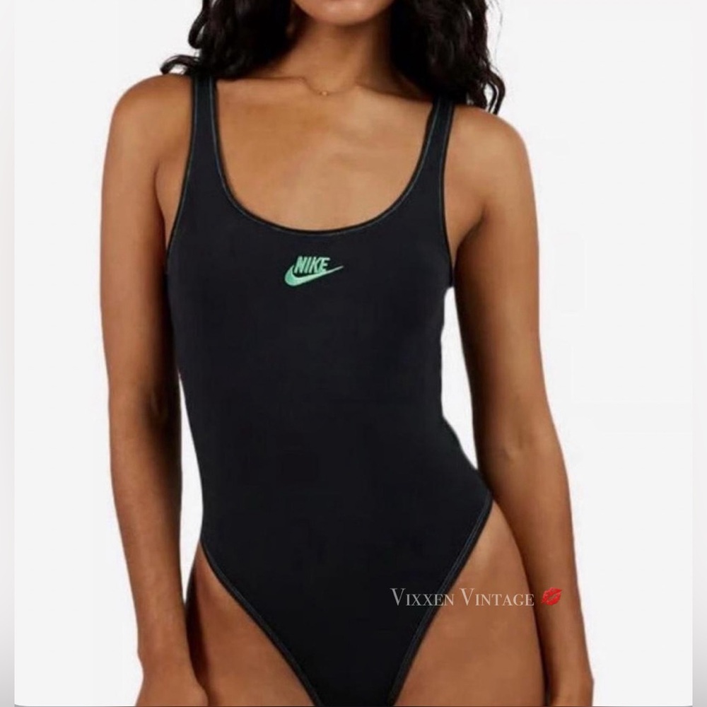 NIKE MINT SWOOSH ‘SPORTSWEAR BODYSUIT’ IN BLACK